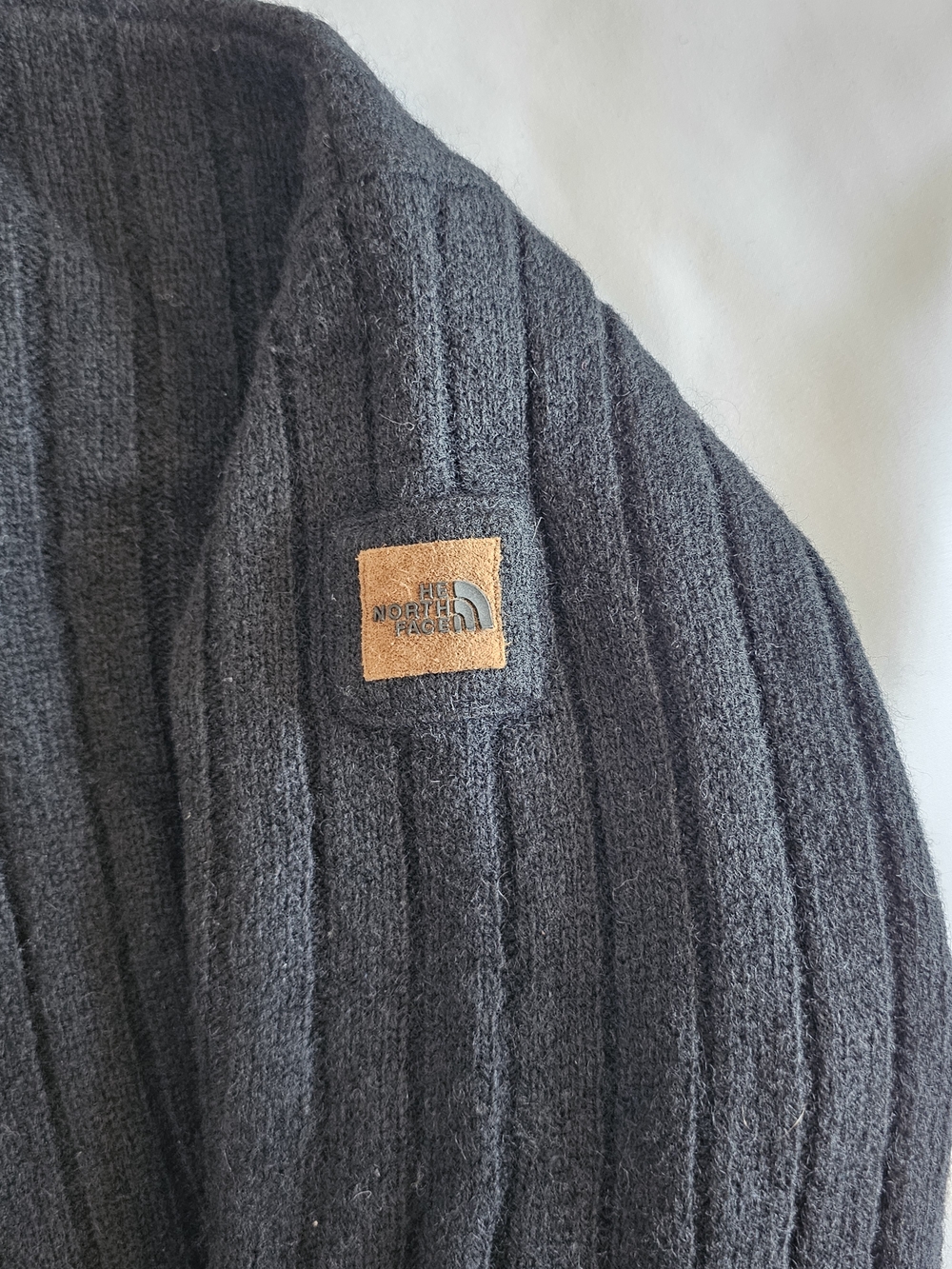The North Face Men’s Drak Gray Ribbed  with Tan Logo Patch
